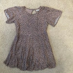 XSP CHEETAH MINI SACK DRESS ABERCROMBIE AND FITCH ANF SHORT SLEEVE TIERED petite